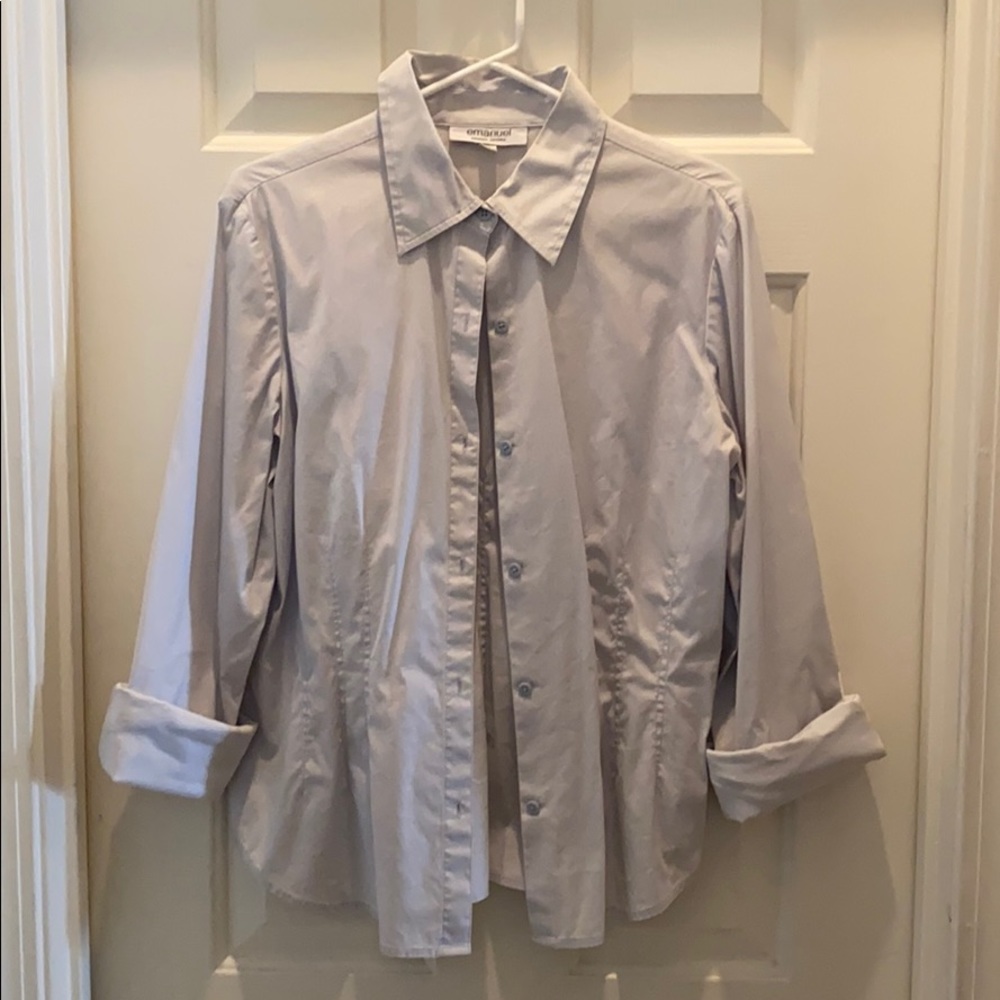 Off white / gray button down shirt
